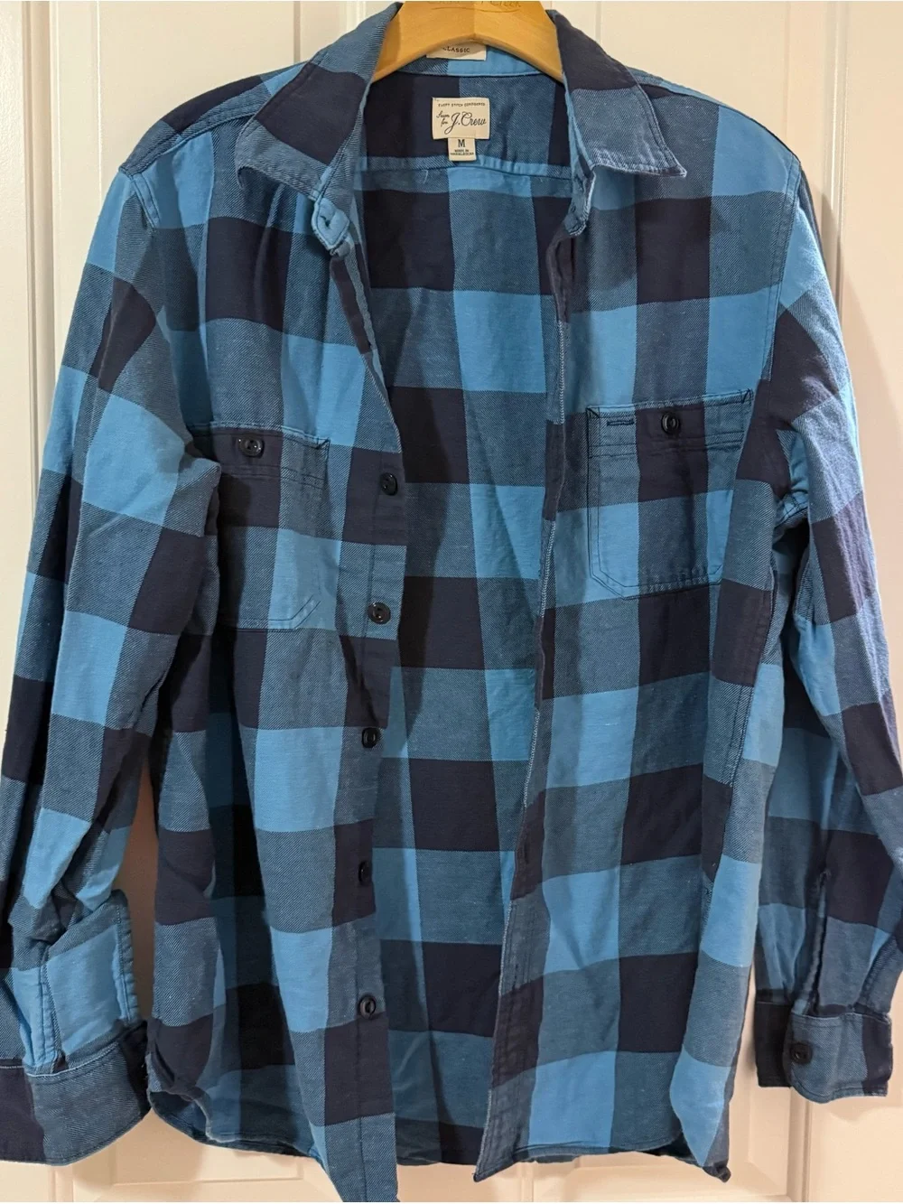 J Crew classic Blue Plaid Long-Sleeve Shirt
